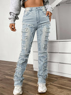 Denim Straight Pants