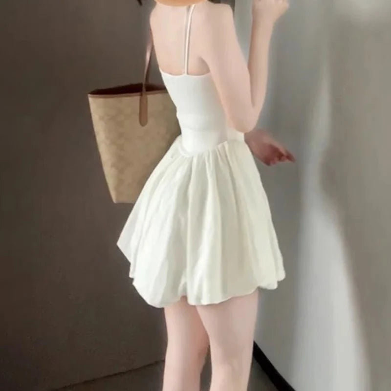 Solid Ruffle Short Dress