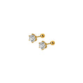 925 Sterling Silver Zircon Spiral Beads Bone Earrings