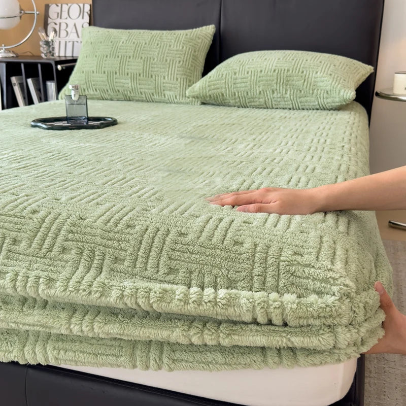 Embossed Plush Fitted Sheet