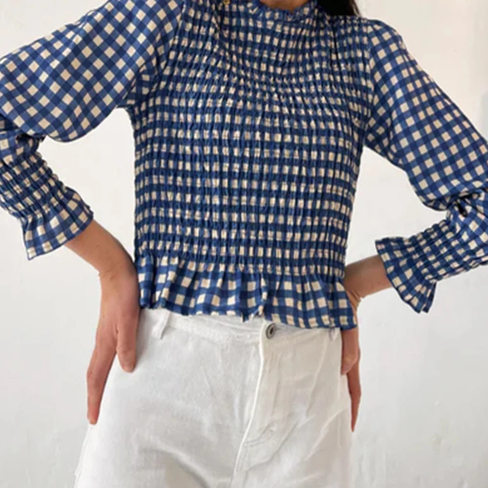 Plaid Print Long Sleeve Tee