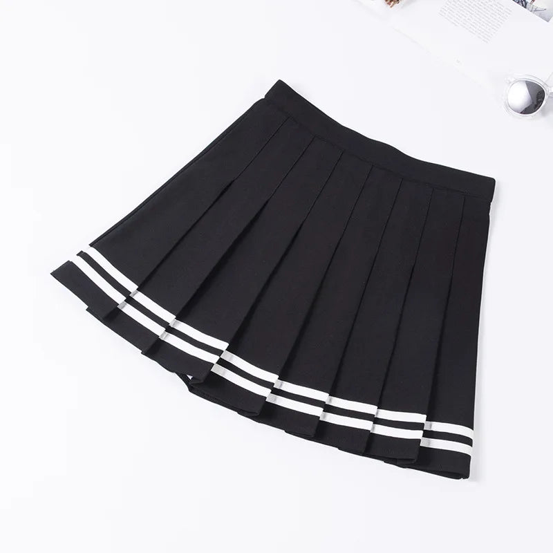 Pleated Plaid Skirt