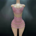 Mesh Rhinestones Dress