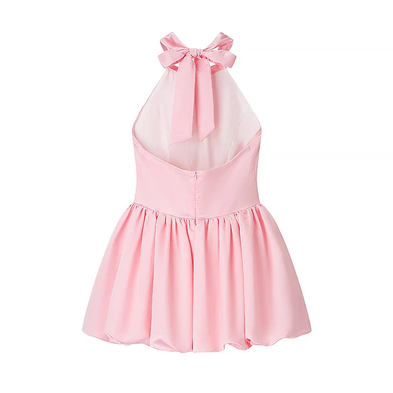 YENKYE Backless Halter Ball Gown Dress
