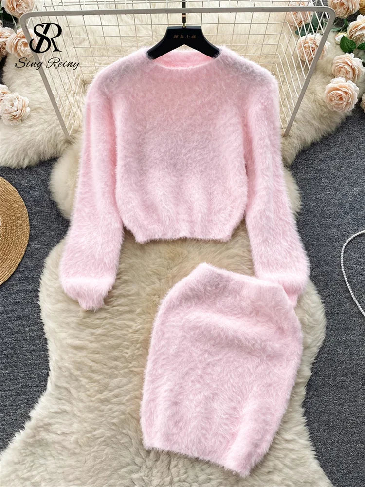 SINGREINY Sweet Fur Set