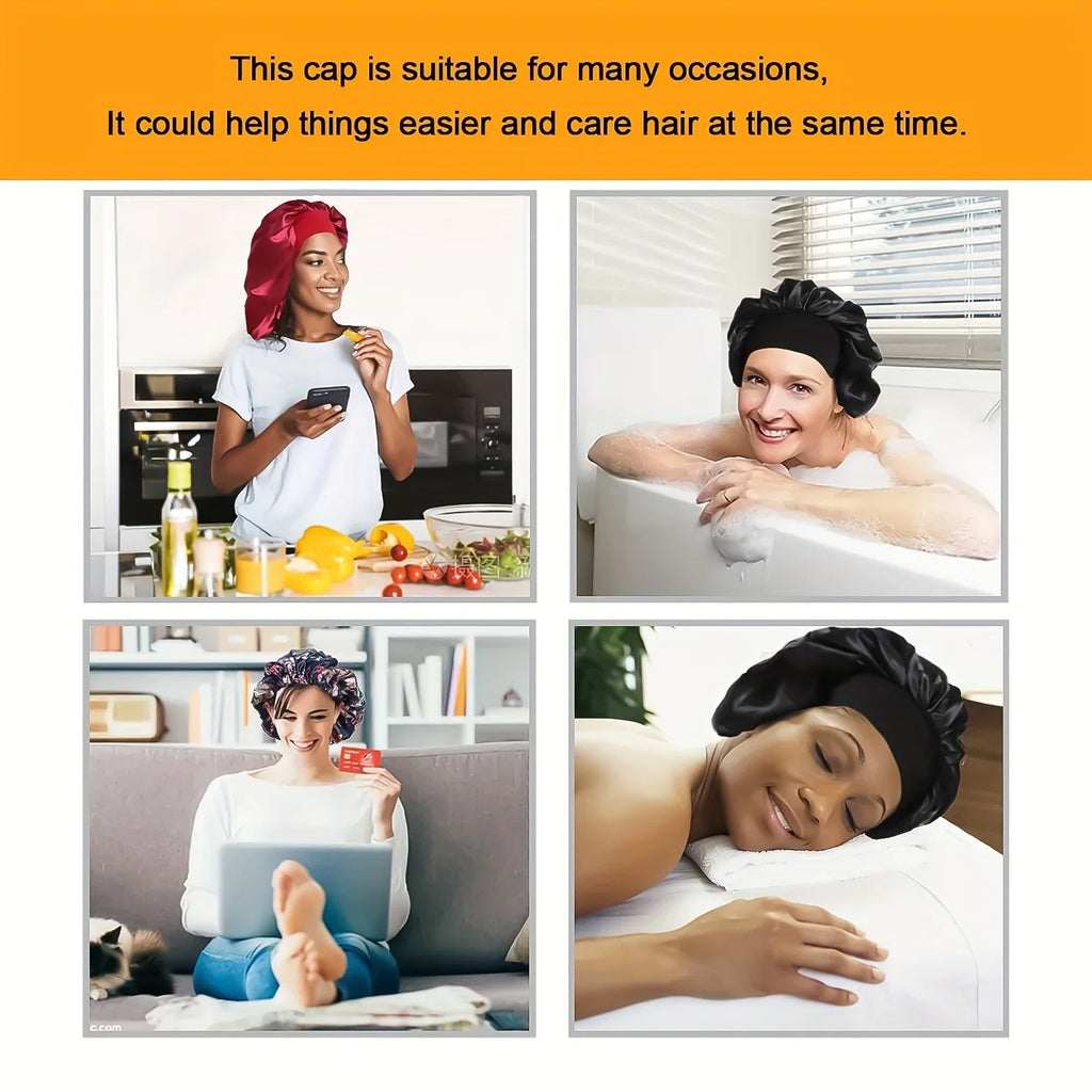 Extra Large Long Satin Sleep Bonnet