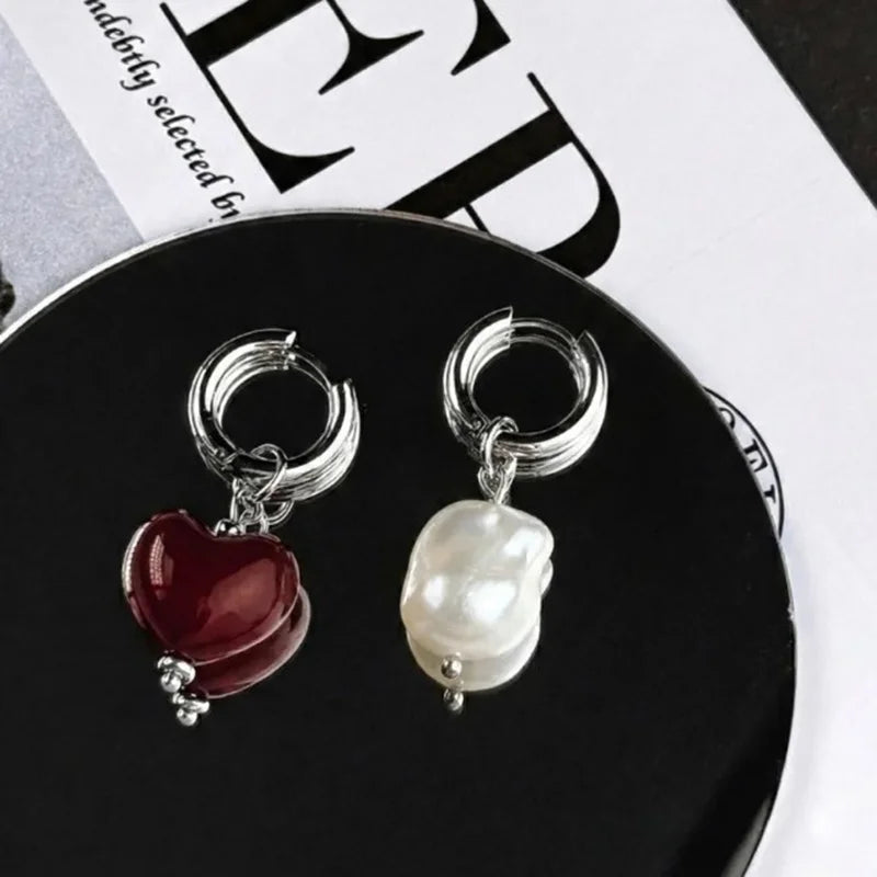 Geometric Irregular Stereo Heart-Shaped Earrings