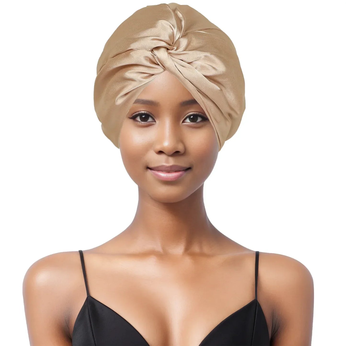 Double Layer Satin Turban Bonnet