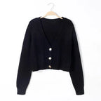 V Neck Cropped Cardigan