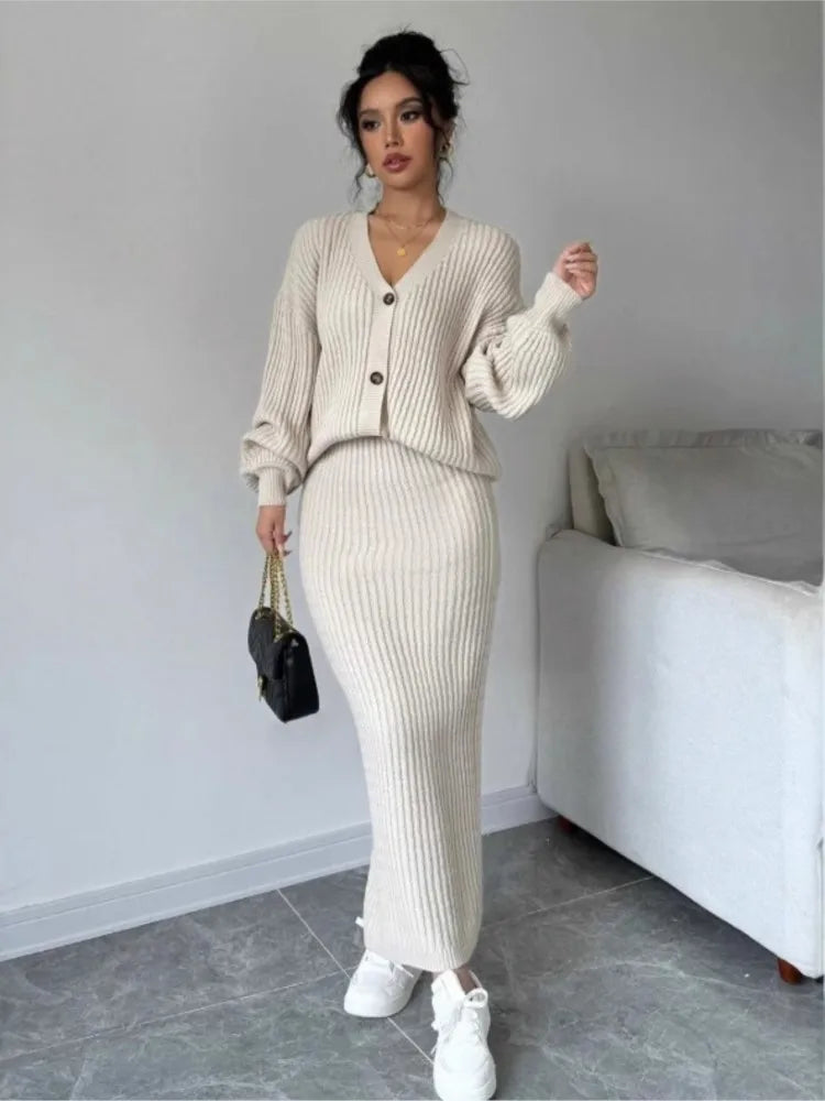 Loose Cardigan Two-Piece Set