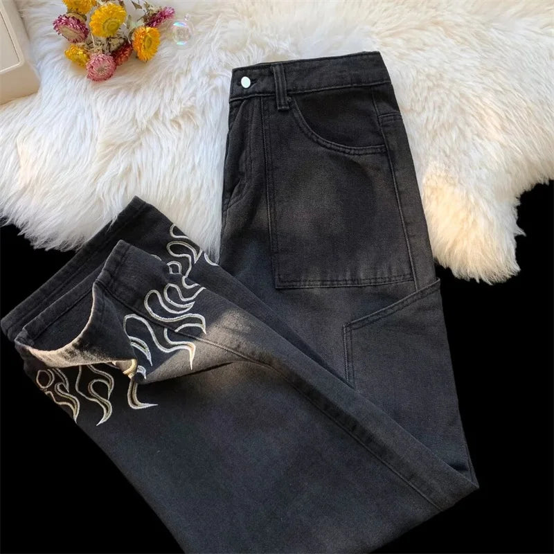 Flame Printed Jeans