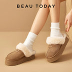 BEAUTODAY Cow Suede Mules