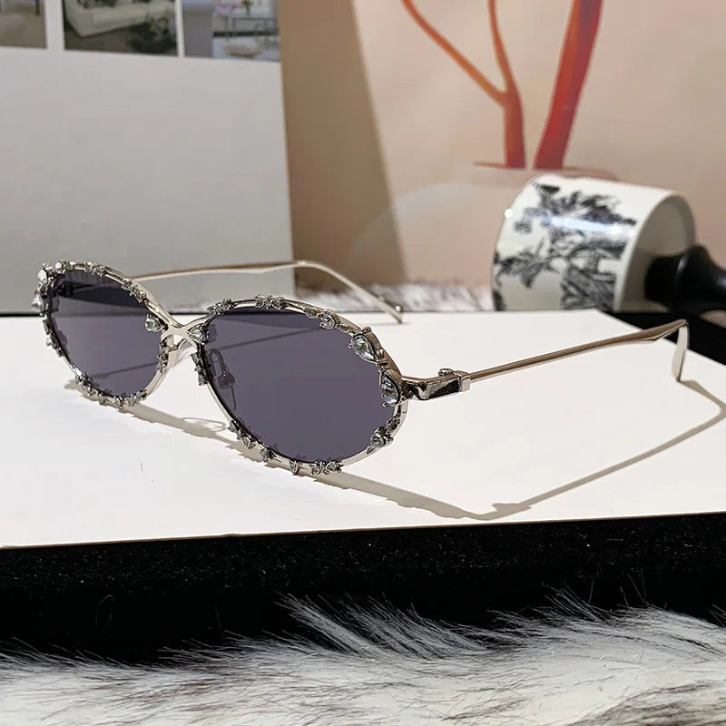 Oval Rhinestone Sunglasses