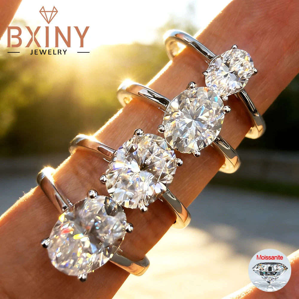 Oval Cut Moissanite Rings S925 Silver