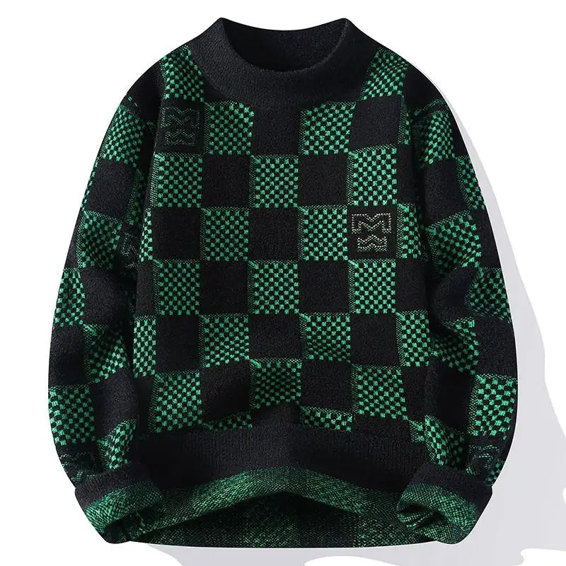 Checkered Knitted Sweater