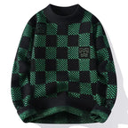Checkered Knitted Sweater