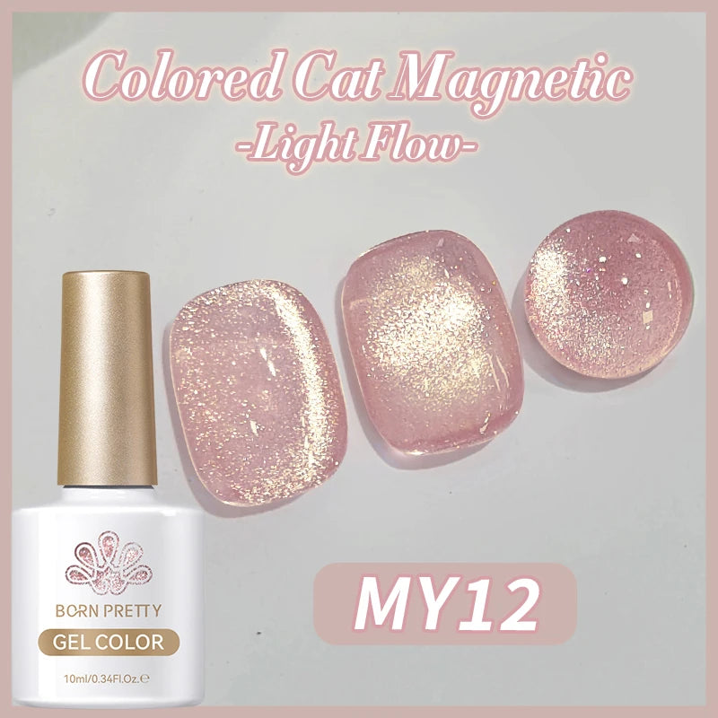 BORN PRETTY 10ml Water Light Cat Magnetic Gel Nail Polish Shining Super Sliver-light Holographics Soak Off UV Gel Varnish