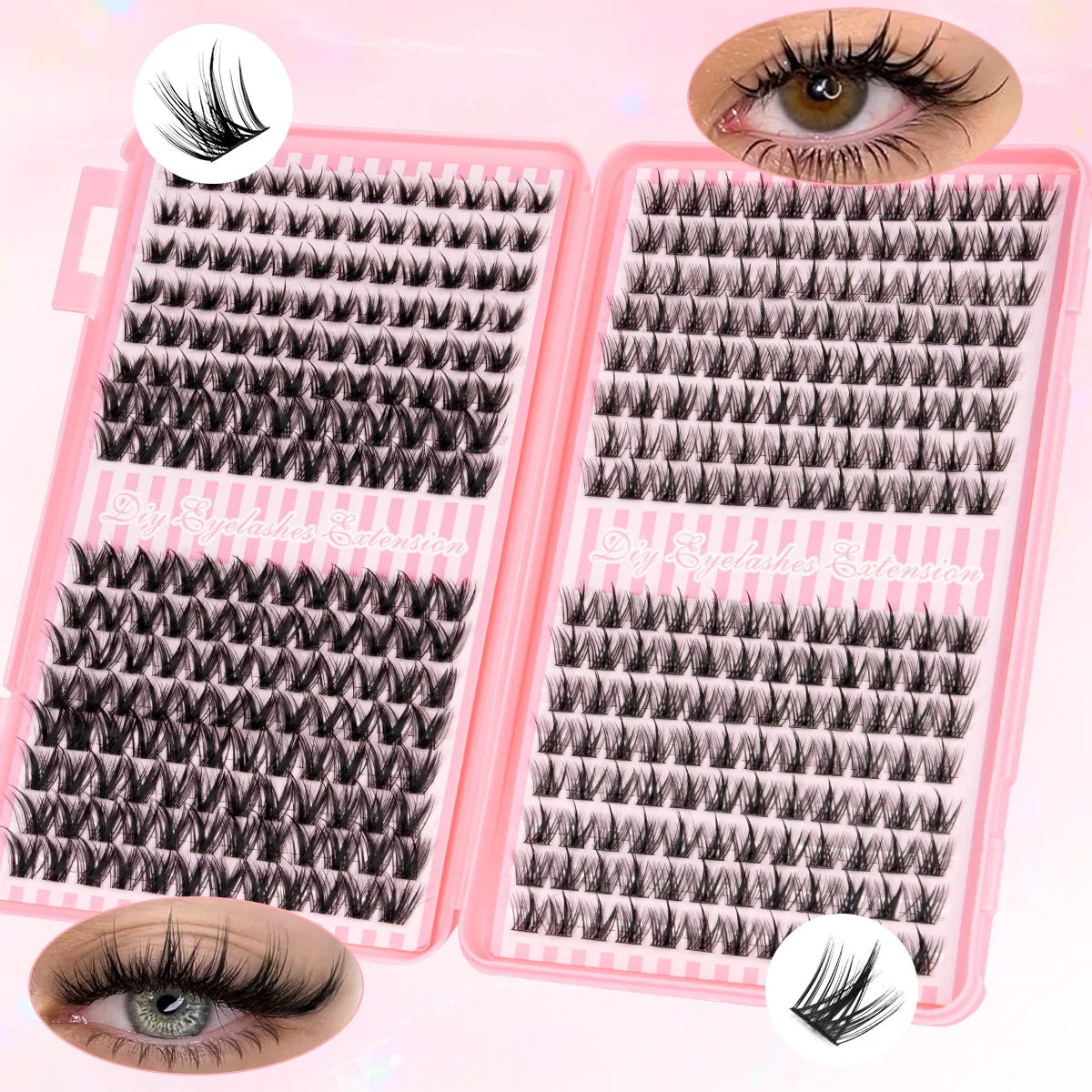 DIY Natural Cluster Lashes Manga Lashes Soft Wispy Individual Cluster Eyelashes Extension Makeup