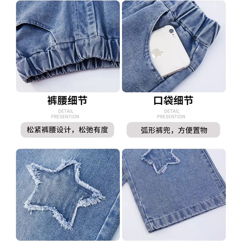 Wide Leg Cargo Star Jeans
