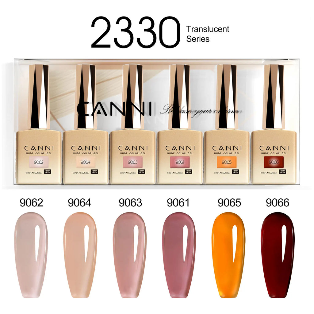 CANNI Nail Gel Polish Set Upgraded HEMA FREE Summer Nails Smooth Texture Ultra Gloss Top Coat Pigmented Gel Soak off UV LED Gel
