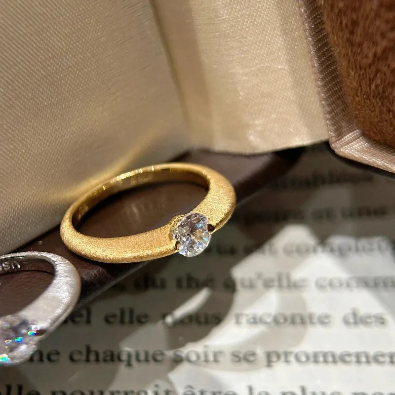 Inlaid Single Diamond Ring