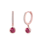 925 Sterling Silver Sparkling Circle Multicolour Crystal Hoop Earrings