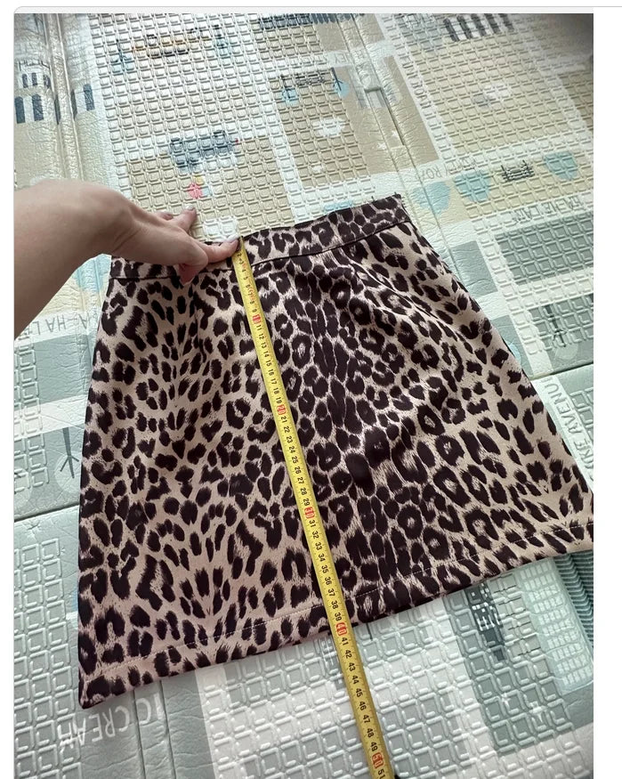 High Waisted Leopard Print Mini Skirt