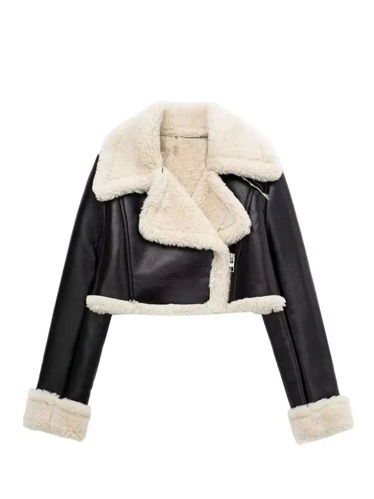 Faux Leather Short Jacket