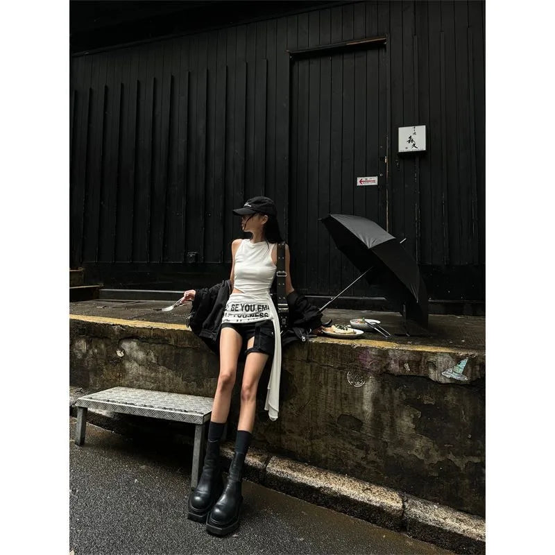 Sleeveless Vest Hollow Out Tee