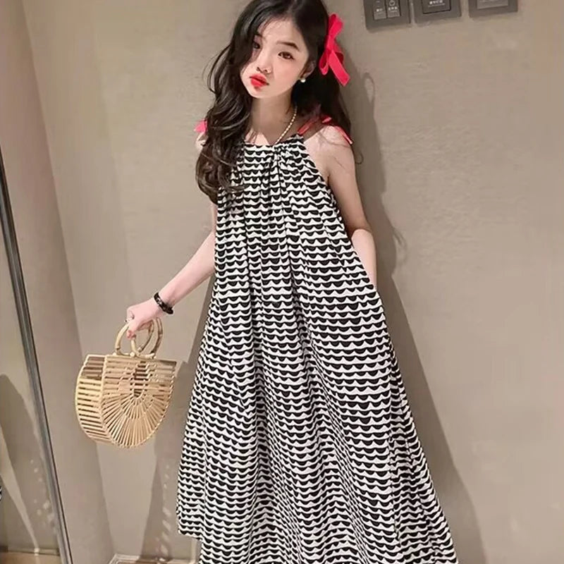 Boho Geometric Print Halter Neck Maxi Dress