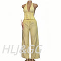 HLJ&GG Stripe Print Halter Two Piece Set