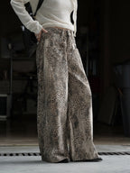 Leopard Print Wide Leg Jeans