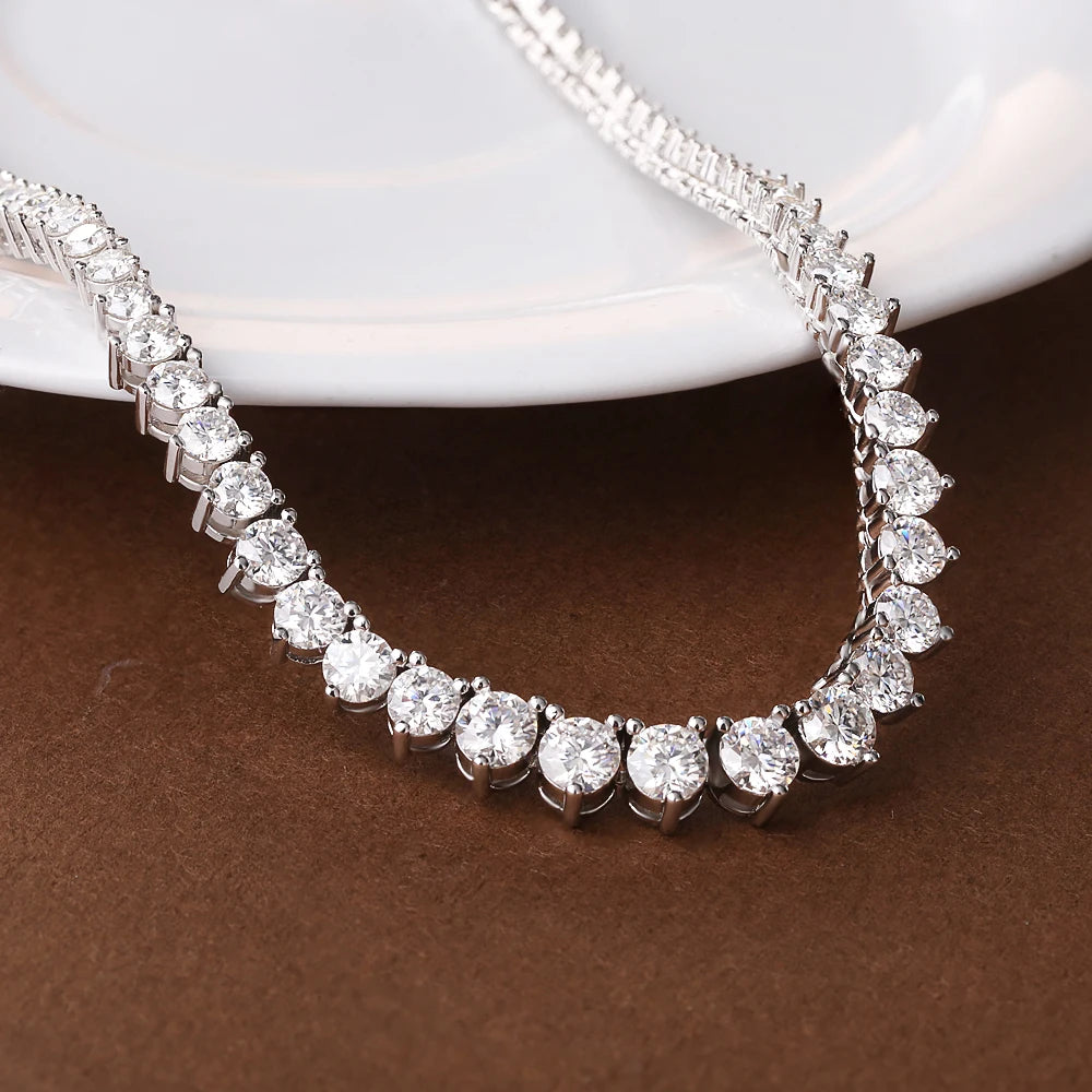 3-Claw Setting Full Moissanite Tennis Necklace