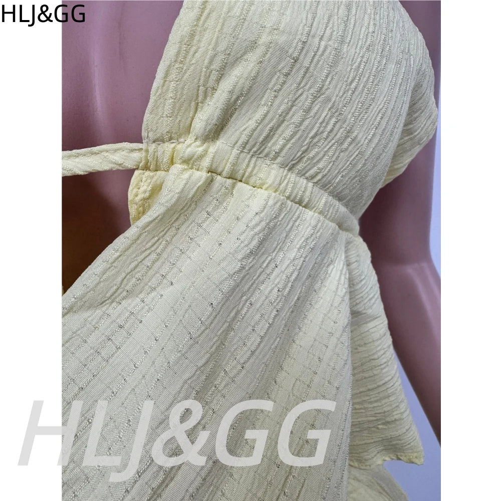 HLJ&GG Stripe Print Halter Two Piece Set