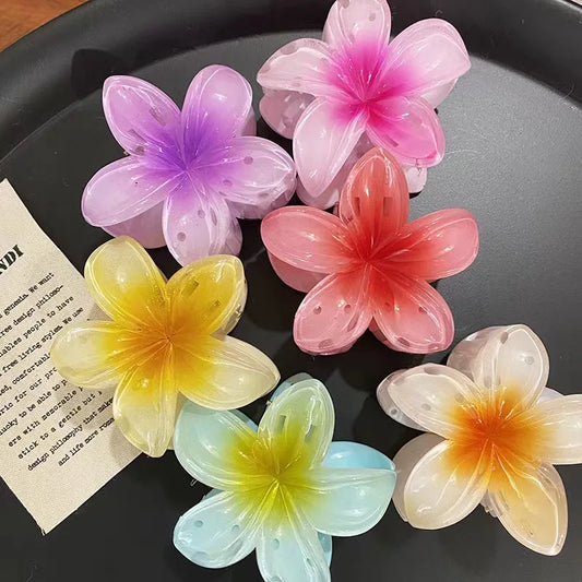 2026 New Vacation Egg Flower Hair Clips Hawaii Beach Claws Bohemian Hairpin for Girls Dopamine Y2k Hair Accessory