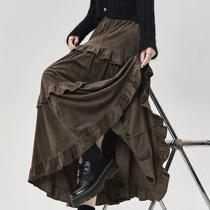 Qiukichonson Mid Long Skirt