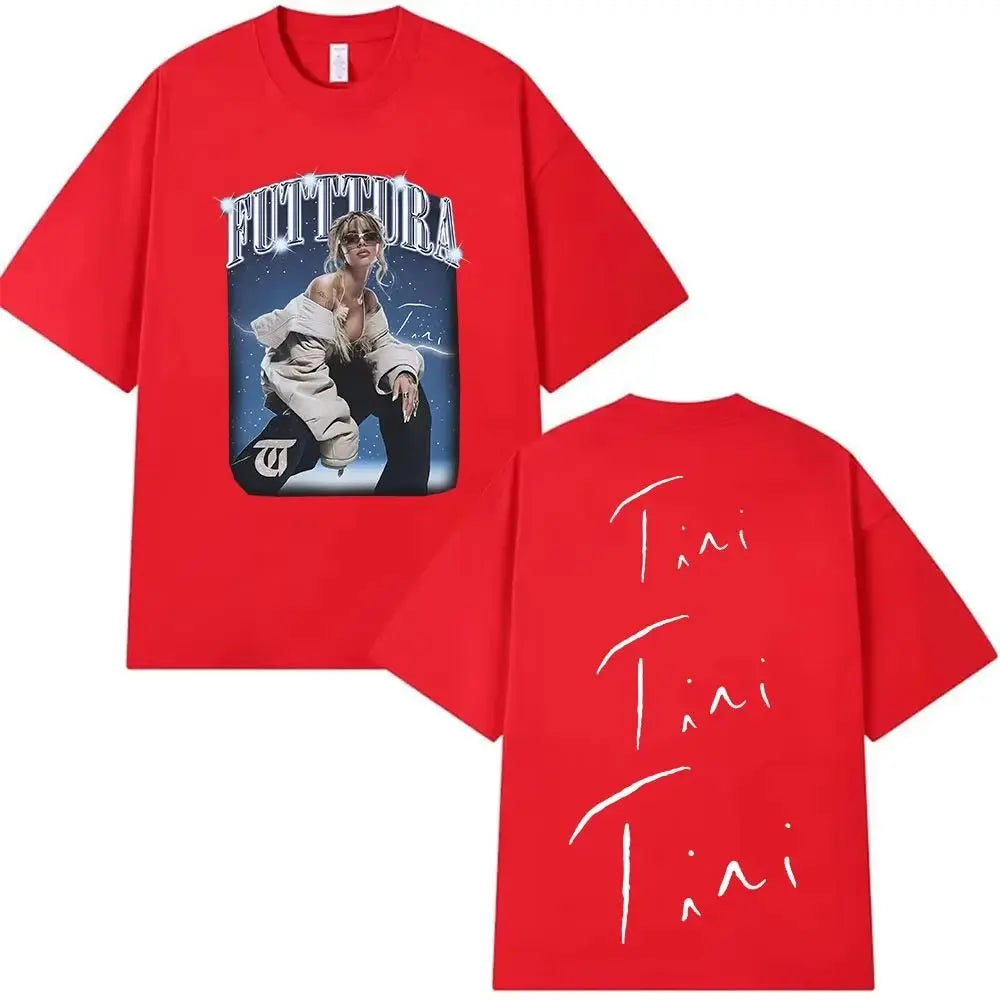 Hip Pop Tees Singer TINI STOESSEL Futtura Tour New Album Graphic T-shirts Fashion Harajuku Short Sleeve Cotton Casual Streetwear