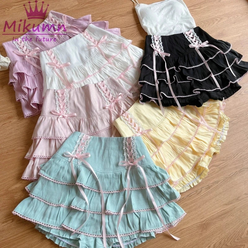 Mikumn Lace Pleated Skirt