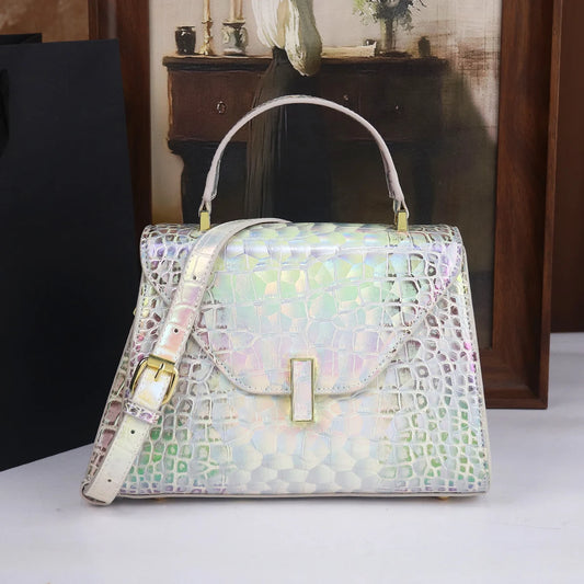 Crocodile Pattern Gradient Color Handbag