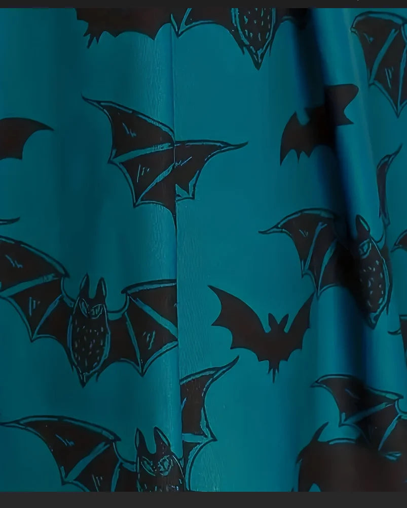 Bat Print High Waist Sling A Dress