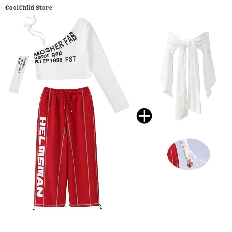Off Shoulder Crop Top Jogger Pants Set