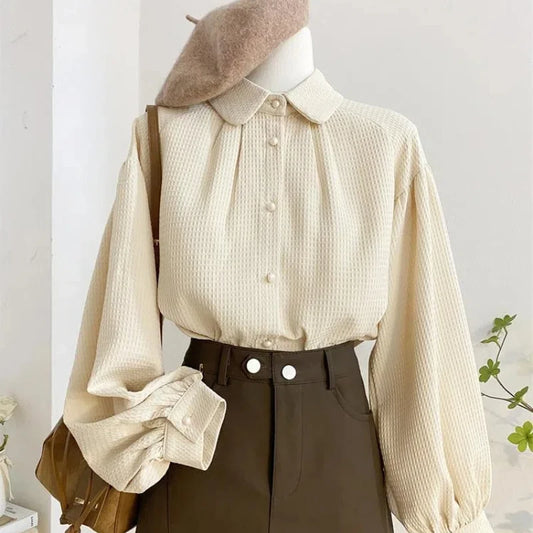 Waffle Lantern Sleeve Shirt