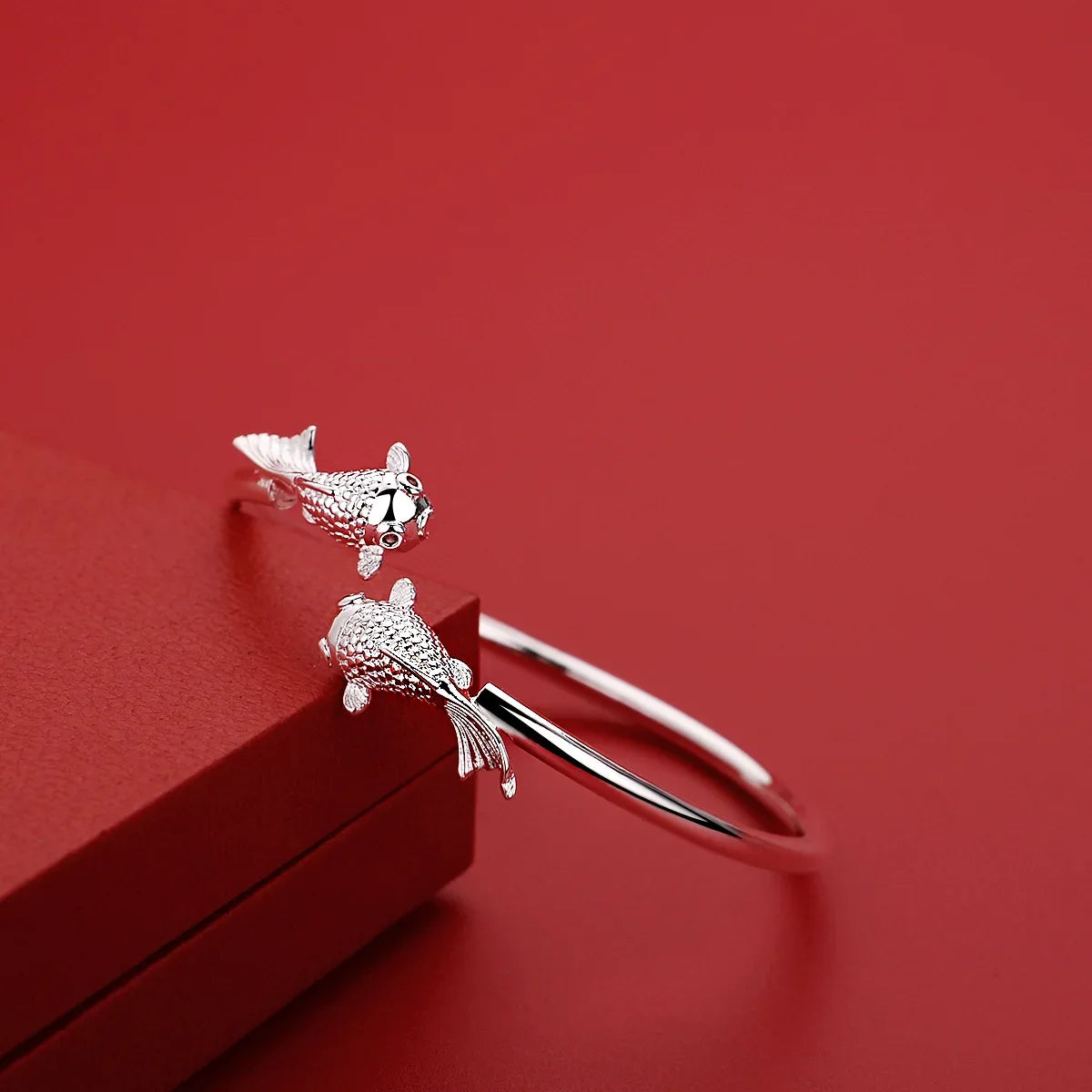 999 Sterling Silver Adjustable Goldfish Bracelet