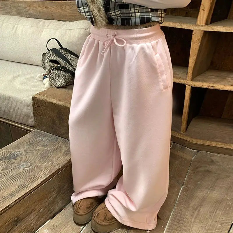 Loose Zipper Hoodie Fur Collar Sweater Pants Set