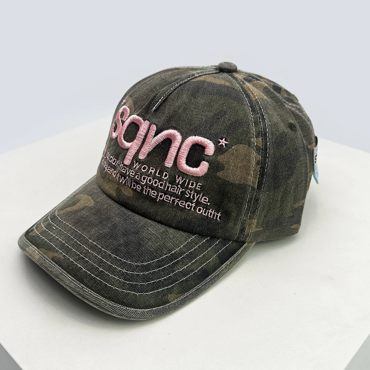 CAMO Letter Embroidery Baseball Hat