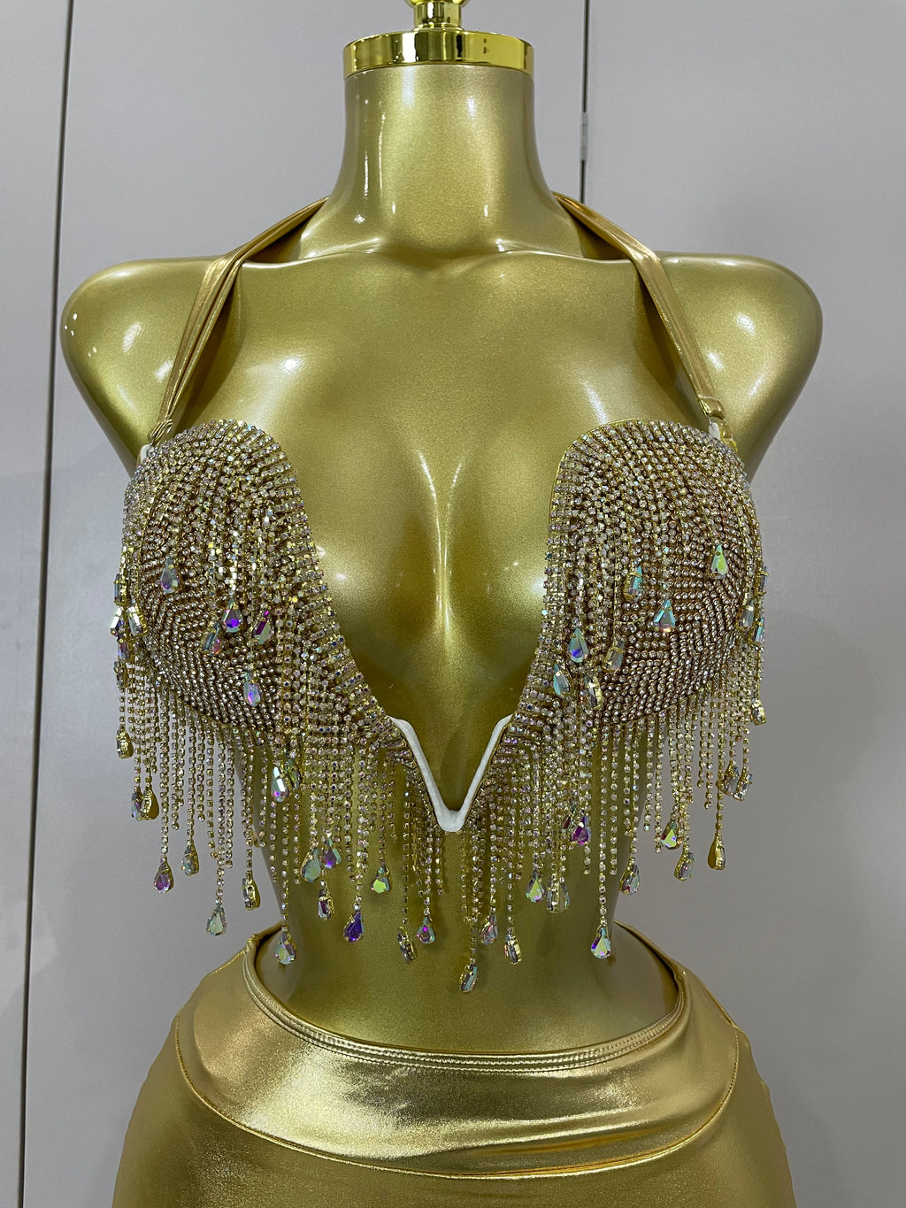 Diamond Chain Top Mini Dress Two Pieces Set