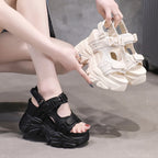 Peep-Toe Wedge Platform Sandals