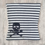 Striped Tube Top and Booty Shorts Set with Skull Graphic