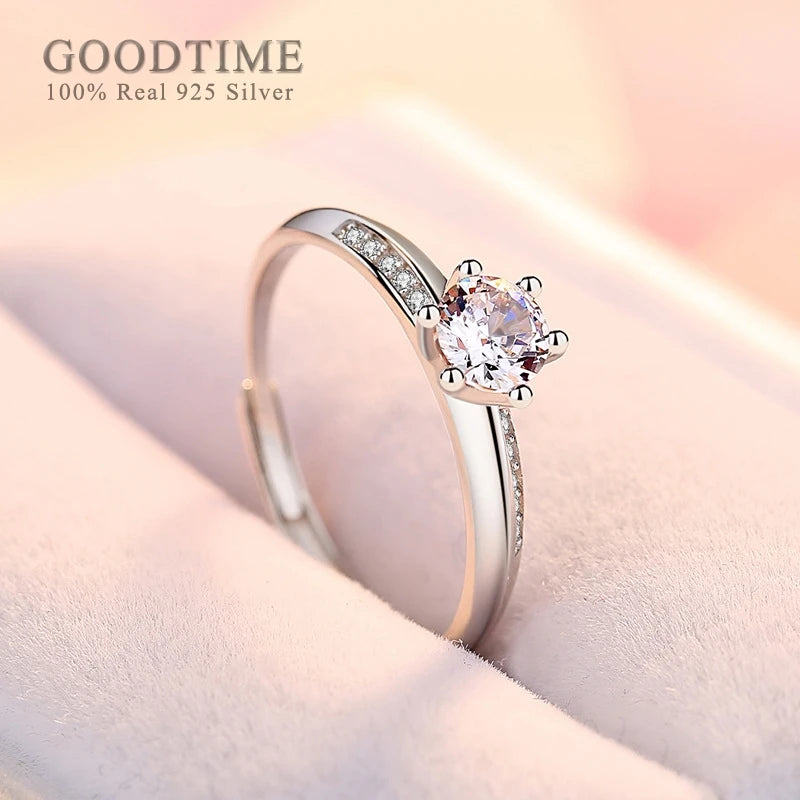 925 Sterling Silver Ring Zircon Moissanite Ring