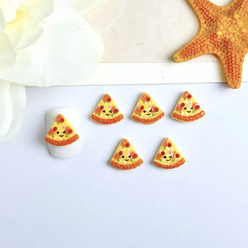 30PCS Simulated Salad Bread Donut Nail Charms Creative Cute Bear Cowhorn Sandwich Desserts Resin Nail Art Decorations DIY Nails